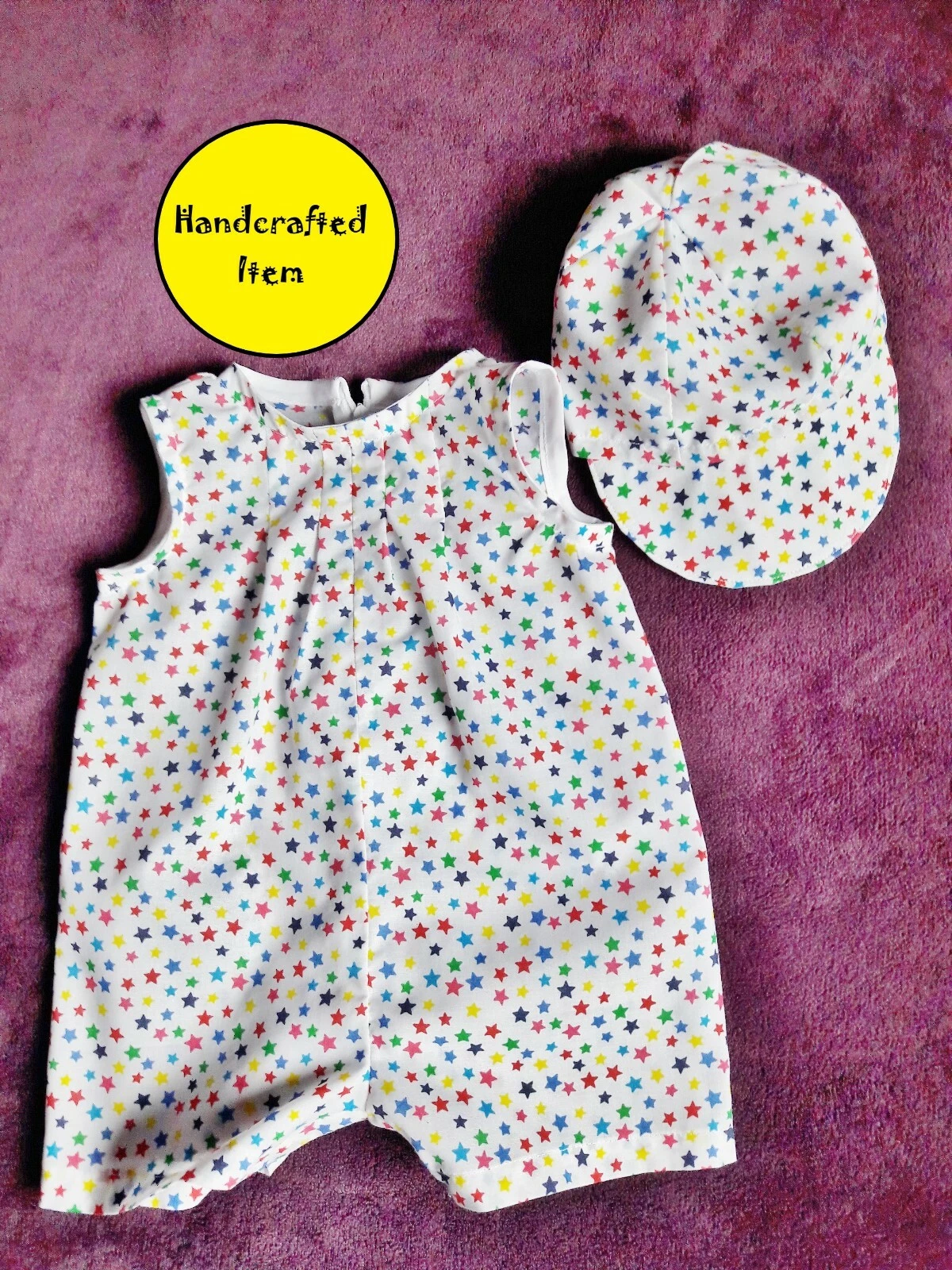 Baby's summer outfit, romper suit, summer cap, infant clothing