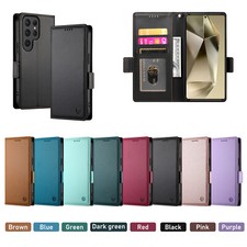 For Samsung S24 Ultra/S23FE/S22/A15/A35 Magnetic Leather Wallet Card Flip Case