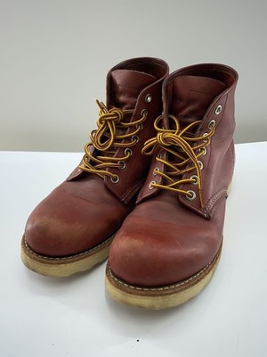 RED WING LACE UP BOOTS PLAIN TOE US 5.5 Bordeaux LEATHER 9105 Used 