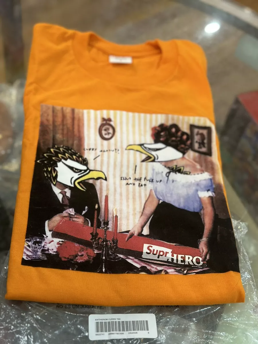 NWT Supreme Antihero Orange Curbs Artwork T-Shirt Mens Size Small