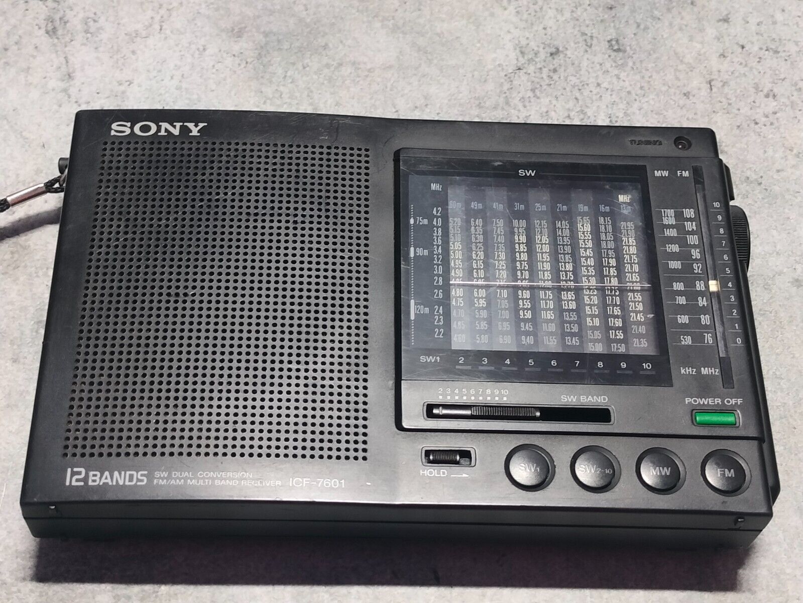 Sony ICF 7601 Shortwave Radio Fully working good condition AMFMMWSW Used