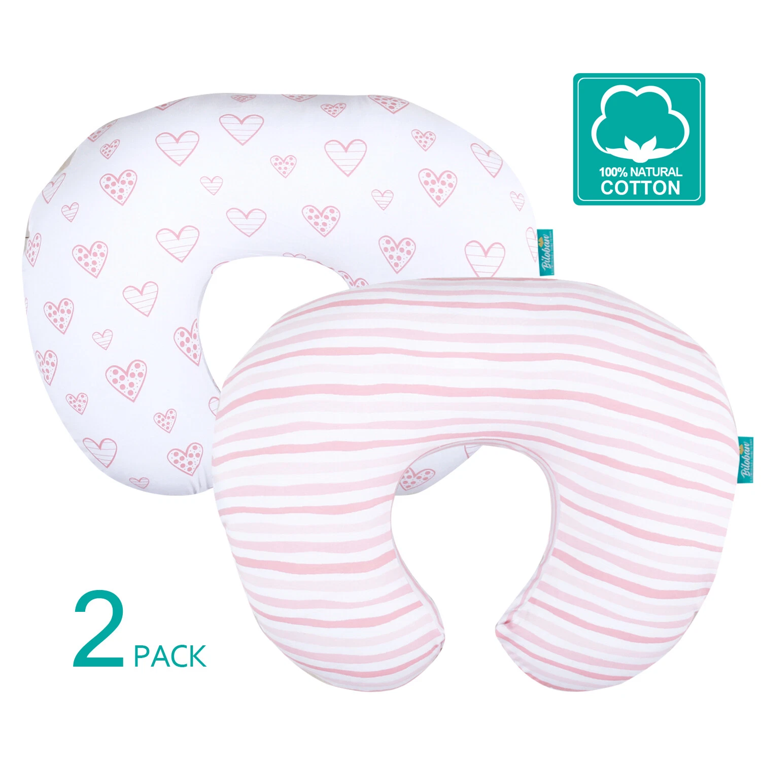 Nursing Pillow Cover Organic Cotton Stretchy Slipcover Breastfeeding 2 Pack
Opens in a new window or