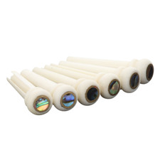 6Pcs Acoustic guitar Bridge Bone Pins With Abalone Dot Copper Circle Skirt H03