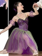 Ballet- "Simple Beauty" purple and olive tutu - child large