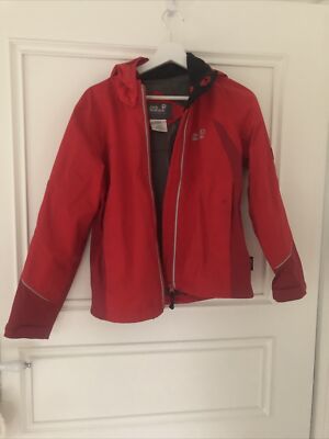 Jack Wolfskin *  Funktions Regen Jacke 152 ROT Night moves Reflektoren * Unisex