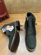 Made In USA -  10.5 US Chippewa Boots  -SUEDE - Chocolate Moss (Green)