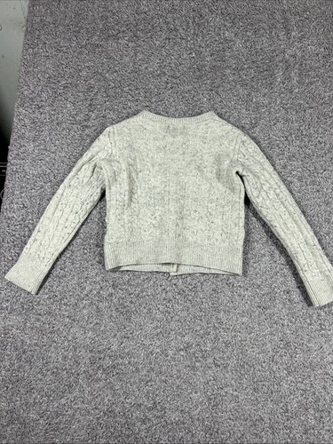 Polo Ralph Lauren Metallic Sweater Kids 5 Gray Cable Knit Cardigan V-neck - Picture 9 of 9