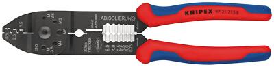 KNIPEX 97 21 215 B Crimpzange mit Mehrkomponenten-Hüllen schwarz lackiert 230 mm