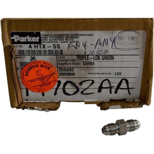 NEW Parker 4 HTX-SS Triple Lok Union Fitting 