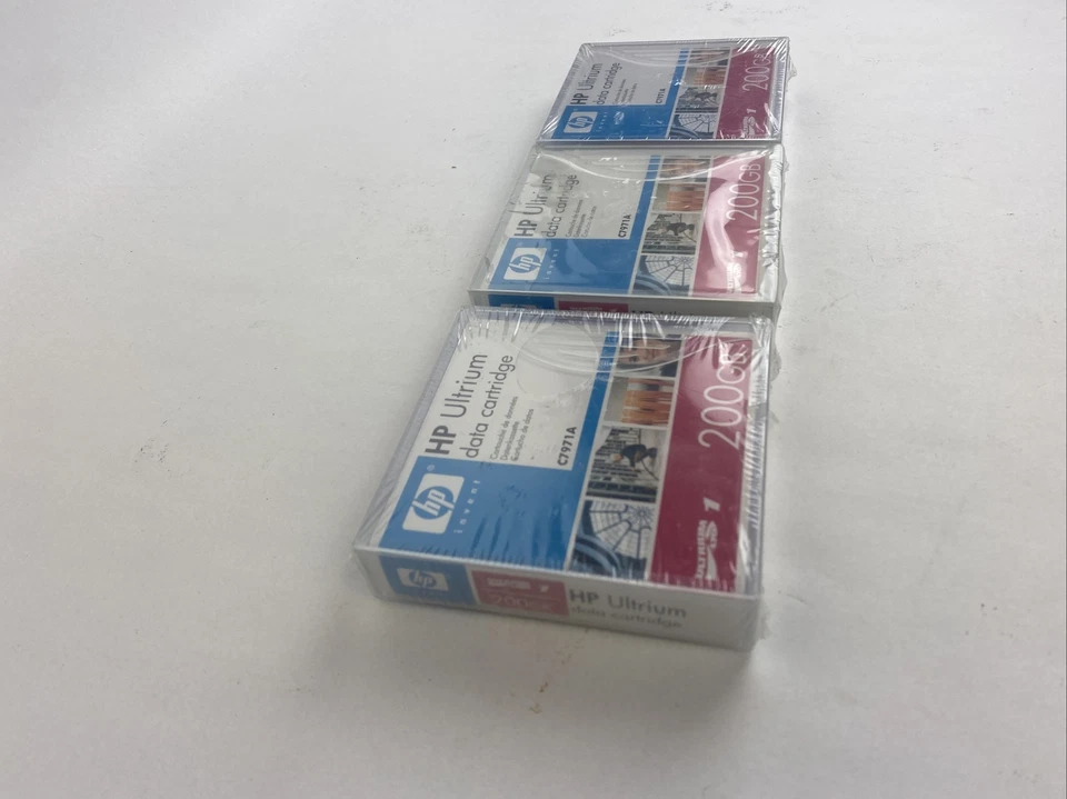 GENUINE OEM 3-PACK HP LTO1 ULTRIUM DATA CARTRIDGE 200GB C7971A FACTORY SEALED - Image 2 of 4