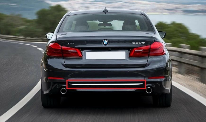 NEW GENUINE BMW 5 SERIES G30 REAR BUMPER CHROME MOLDING TRIM STRIP