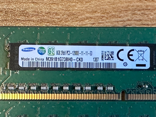 Samsung 16GB (2x8GB) RAM M391B1G73BH0-CK0 2RX8 PC3-12800E ECC DIMM - Picture 2 of 3