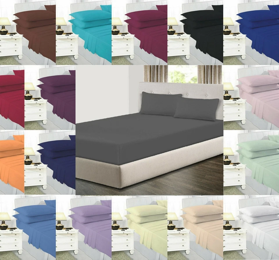 4FT Small Double Bed Double Fitted Sheet Easy Care Polycotton Mattress Bed Cover