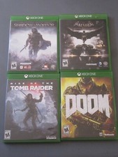 Xbox One Game Lot Batman Arkham Knight, DOOM. Tomb Raider, Shadow of Mordor 79VG image