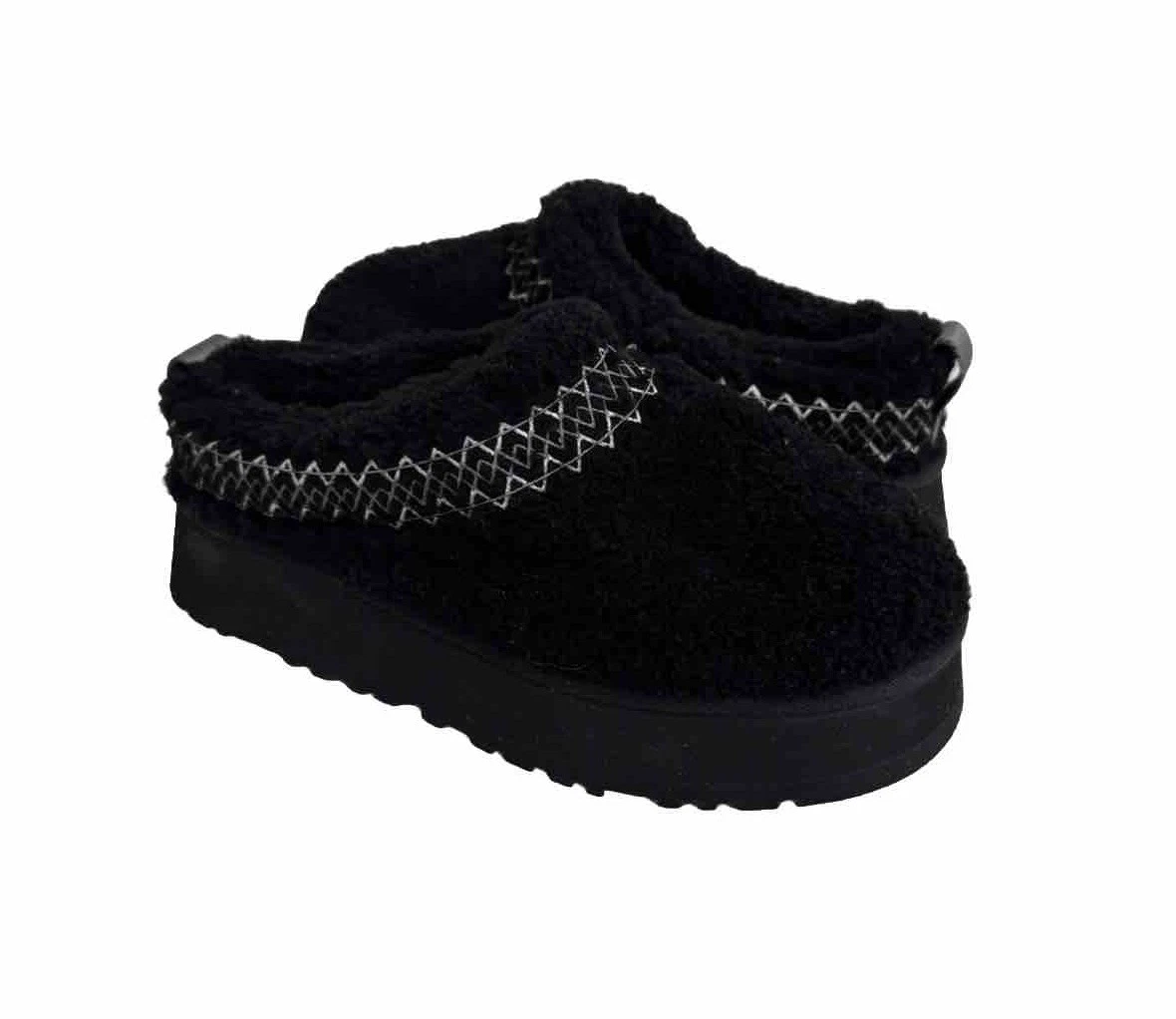UGG DONNA TAZZ UGG TRECCIA NERO PELLE SCAMOSCIATA PLATEAU US 9 EU 40 REGNO UK 7