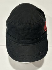 Black Bacardi Hat Distressed Design Adjustable Strapback Hat