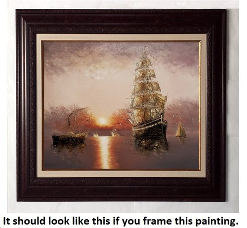 Sailing Ship - #26, 20x24, 100% Hand Painted Oil Painting on Canvas - Picture 3 of 6
