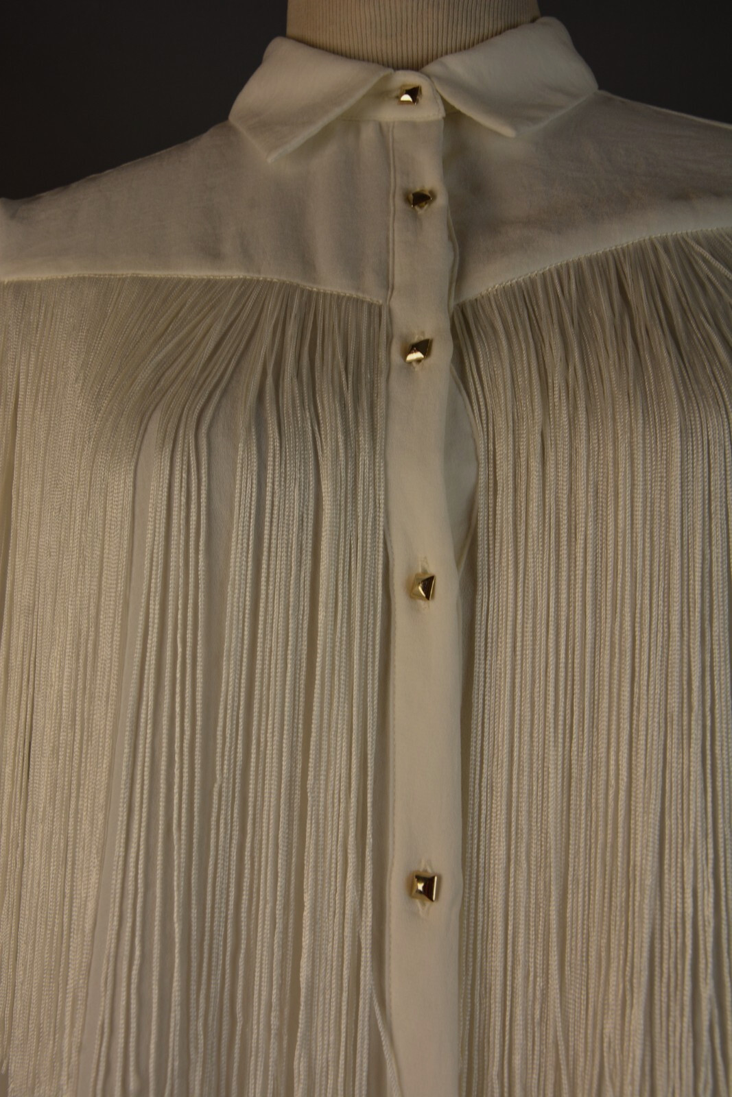 Zara Basic White Pleated Button Up Blouse Size M - image 6