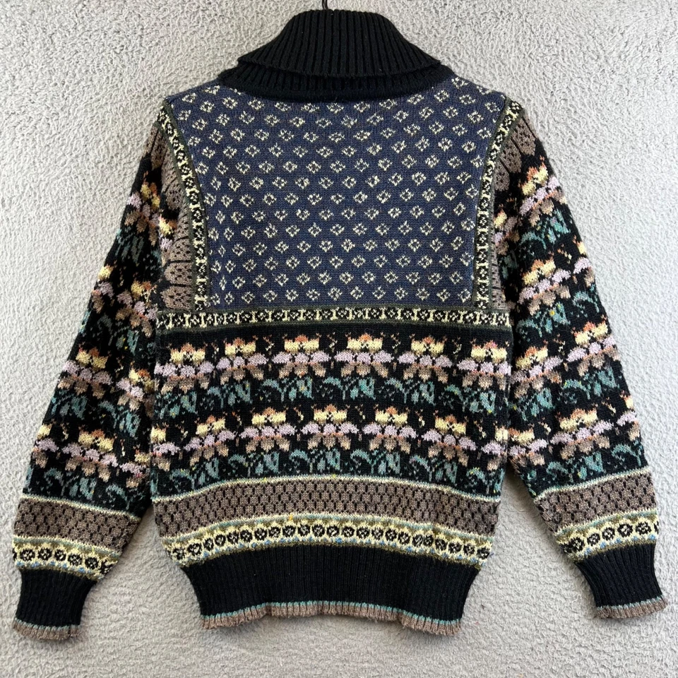 Suéter Vintage Jason Maxwell Floral Rayas Para Mujer Tejido Cuello Tortuga S Foto 2 de 4