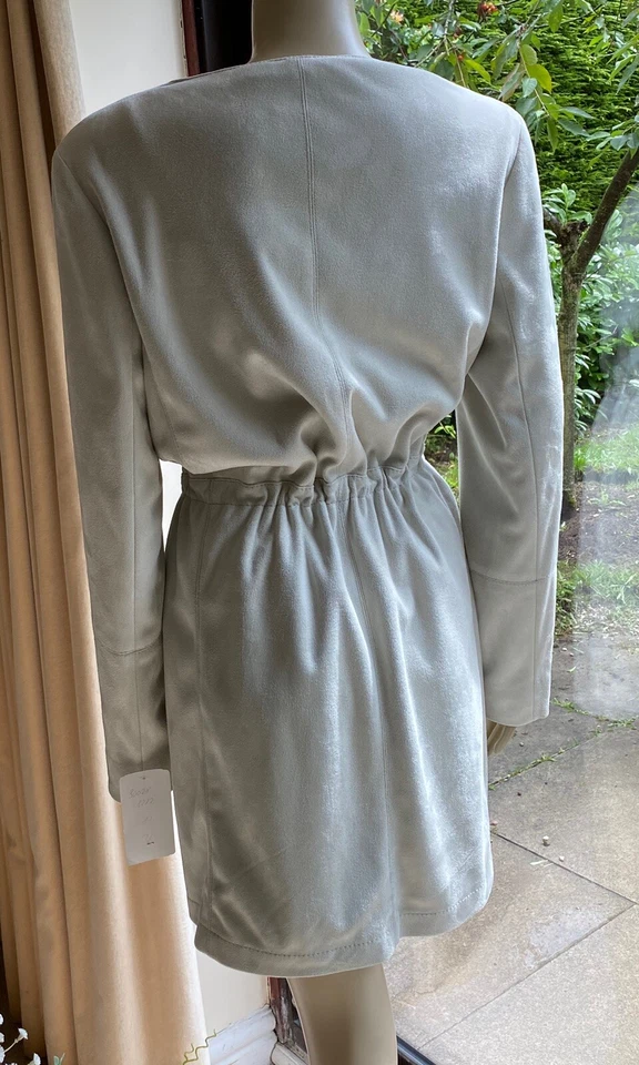 FUCHS SCHMITT Beige Faux Suede COAT JACKET BNWT UK 10 EU 36 Spring Summer - Image 3 of 4