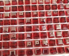 Swarovski Crystal 5601 6mm cube beads, Light Siam Satin 6pcs 