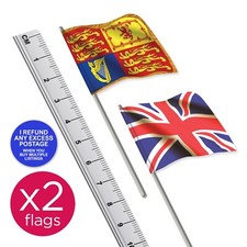 2 X FLAGS British Union Jack & Royal Standard 1:32 Scale Britains Deetail Style