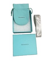 Tiffany  Co. Blue Jewelry Gift Box size 4  x3.5  x1.5   Pouch  Ribbon