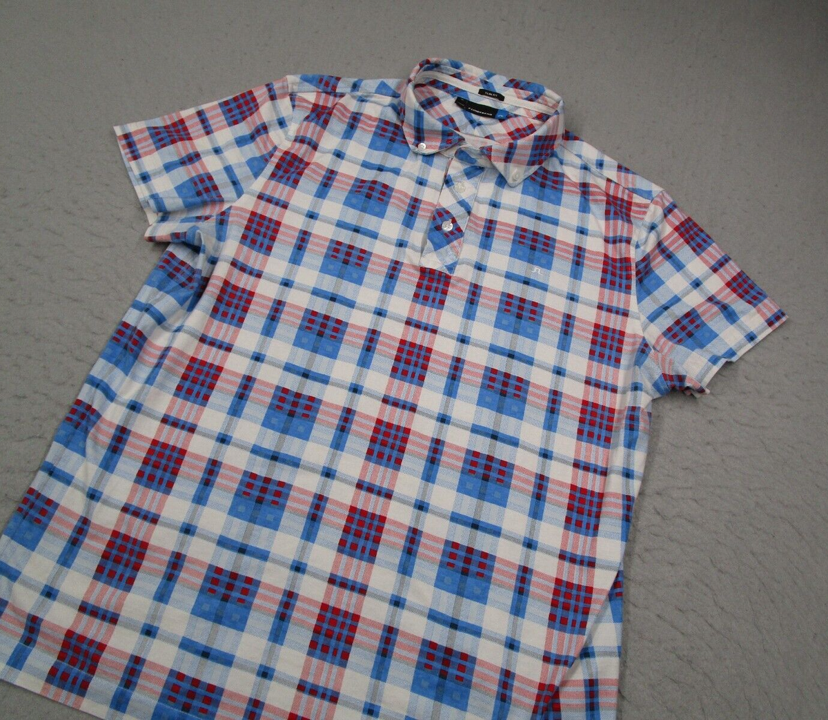 J Lindeberg Shirt Men Extra Large Slim Fit Blue Lux Jersey Polo