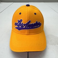 Gold Purple Las Angeles Hat Baseball Cap Hook  Loop Juniors Boys