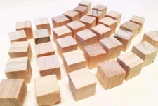 1226 35pc Natural Mini Wood Chewy Square Blocks