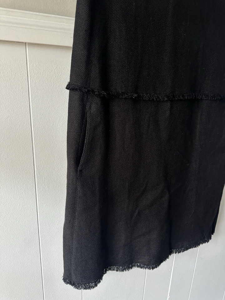 Платье-футляр S Max Mara льняное с глубоким круглым вырезом черное размер 2 - Изображение 2 из 4