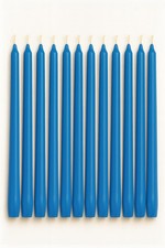 Blue Taper Candles - 10 Inch Unscented Dripless Smokeless Candlesticks Set of...