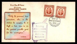 Mayfairstamps Philippines FDC 1959 Apolinario Mabini and Quote First Day Cover a