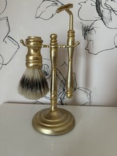 Vintage shaving set featuring stand, razor and shaving brush