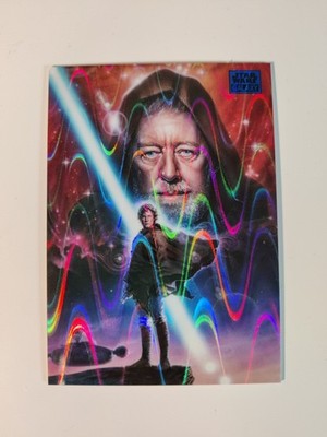 2025 Topps Chrome Star Wars Galaxy Luke Skywalker And Obi-Wan Kenobi Blue /175