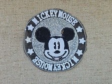 Mickey Mouse Patches Black/White Sequins Applique Sew On Large Patches New