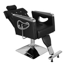 Reclining Salon Chair, Height Adjustable Barber Chair With Removable Headrest