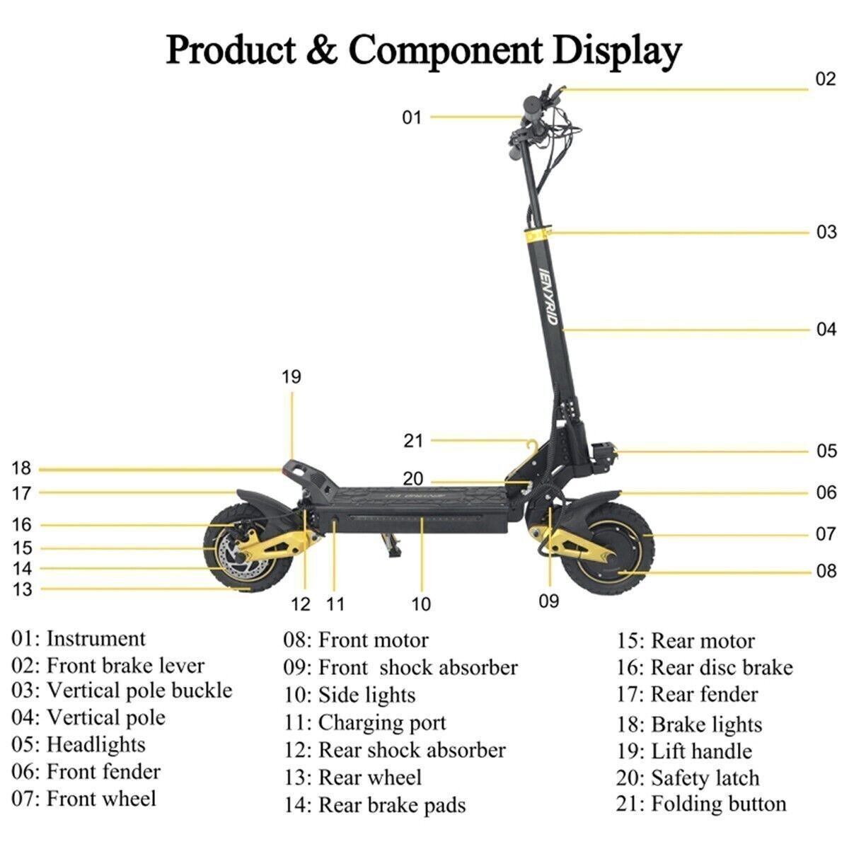 Adult Electric Scooter Dual SUSPENSION & BRAKES E Scooter 37MPH 37 Miles Rang US