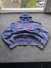    90s Polo Ralph Lauren Zip Up Blue Sun Faded Washed Hoodie