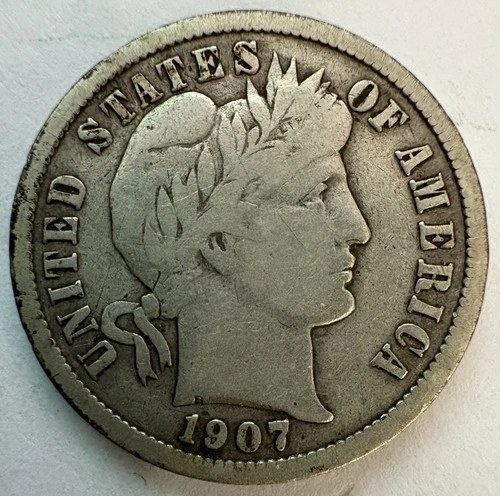 1907-P Barber Dime