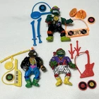 TMNT LOT Punker Don Metal Raph Rappin Mike Rocker Leo 1991 Vtg Almost Complete
