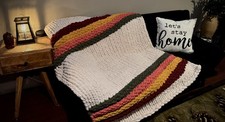 Hand Knitted Chunky Blanket