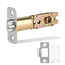 Adjustable Deadlatch 2-3/8'' or 2-3/4'', Keyed Entry Door Lock 45 Brass