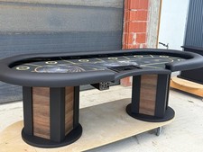 High arm rest poker table with chips tray and drop box custom made bespoke table
