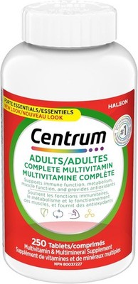 Centrum Forte Essentials Adult Multivitamin Multimineral Supplement 250 pcs NEW