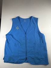 Walmart Associate Employee Uniform Vest XL Full Zip Pockets Blue
