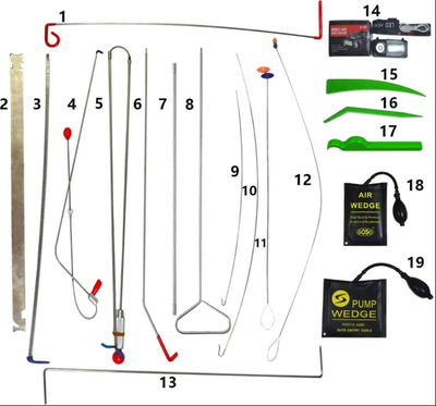 #ad Car Tool Kit Roadside Emergency With Long Reach Grabber Air Wedge Bag Pump 19pcs $39.95