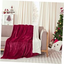 Sherpa Fleece Bed 60"W x 80"L Pack of 1 Sherpa  Fleece - Burgundy Red