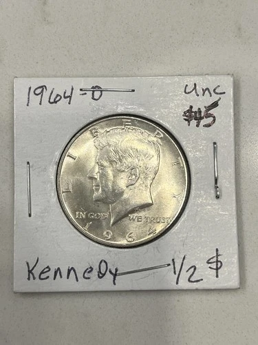 1964-D Denver Mint Silver Kennedy Half Dollar 90% Silver - Uncirculated