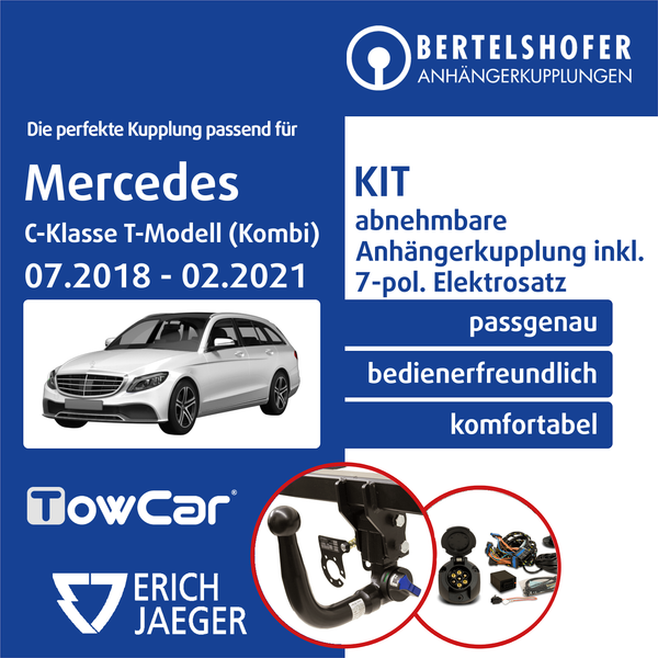 FüR Mercedes C-Klasse T-Modell (Kombi) Typ S205 18- Ahk Abn +7Pol Sp. E-Satz Pkw-image